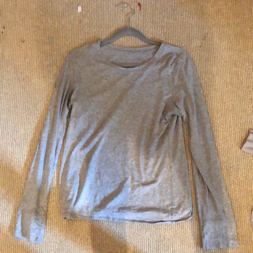 grey long sleeve top